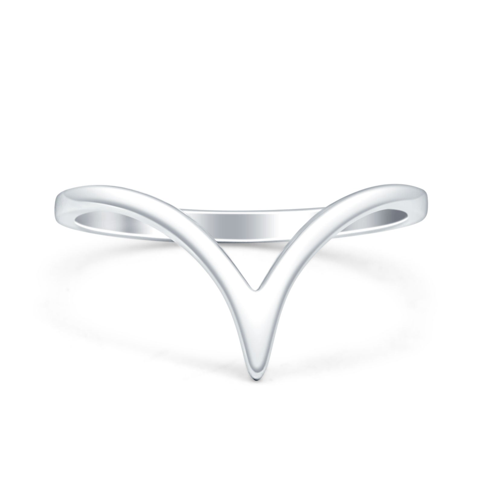 V Midi Band Chevron Ring