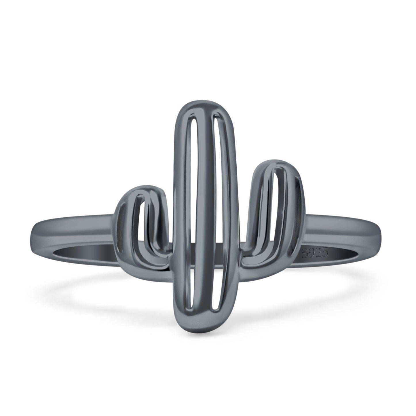 Cactus Black Tone Plain Ring Band