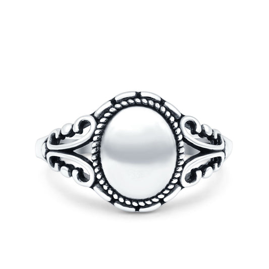 Filigree Vintage Style Oxidized Band Thumb Ring (12mm)
