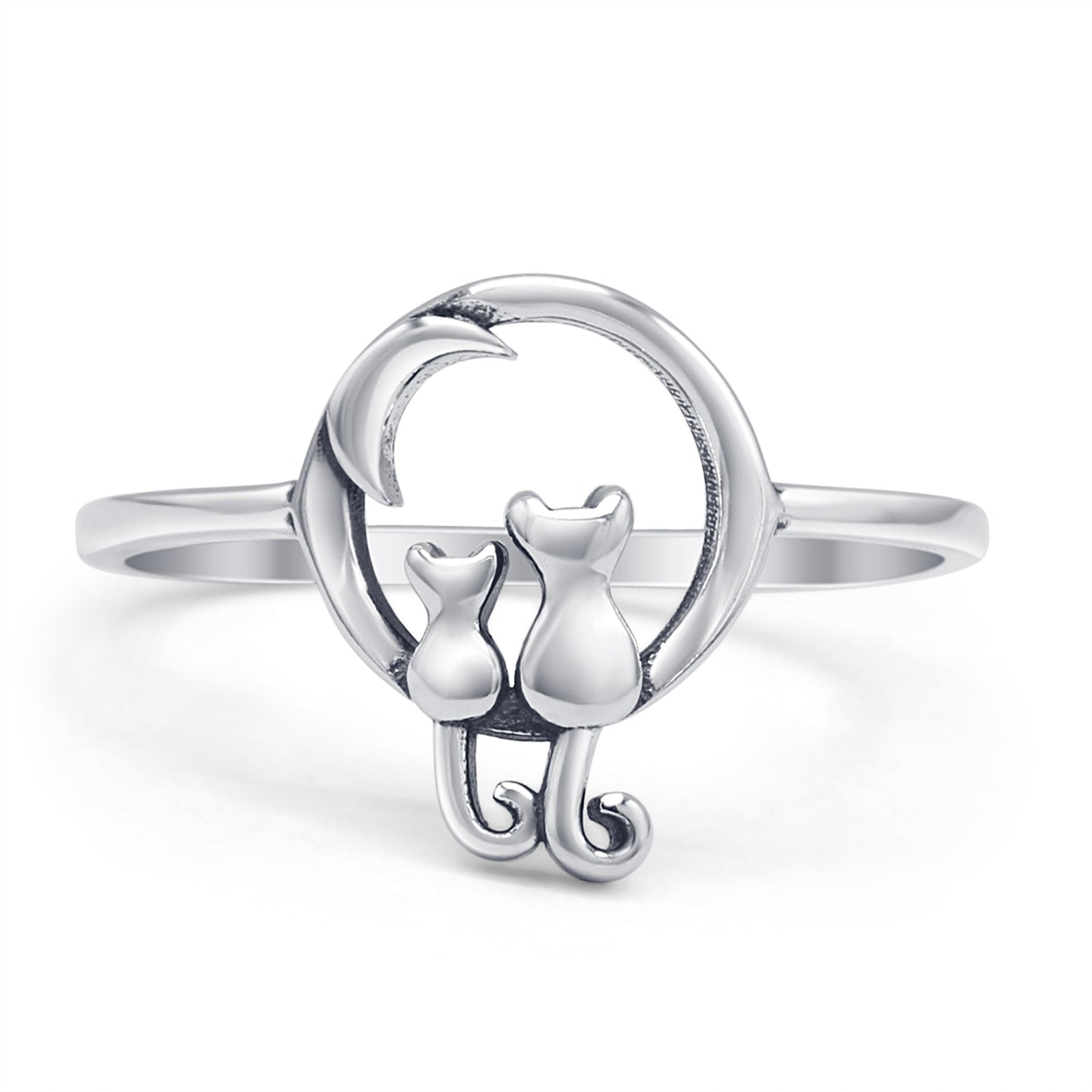 Cat & Moon Ring