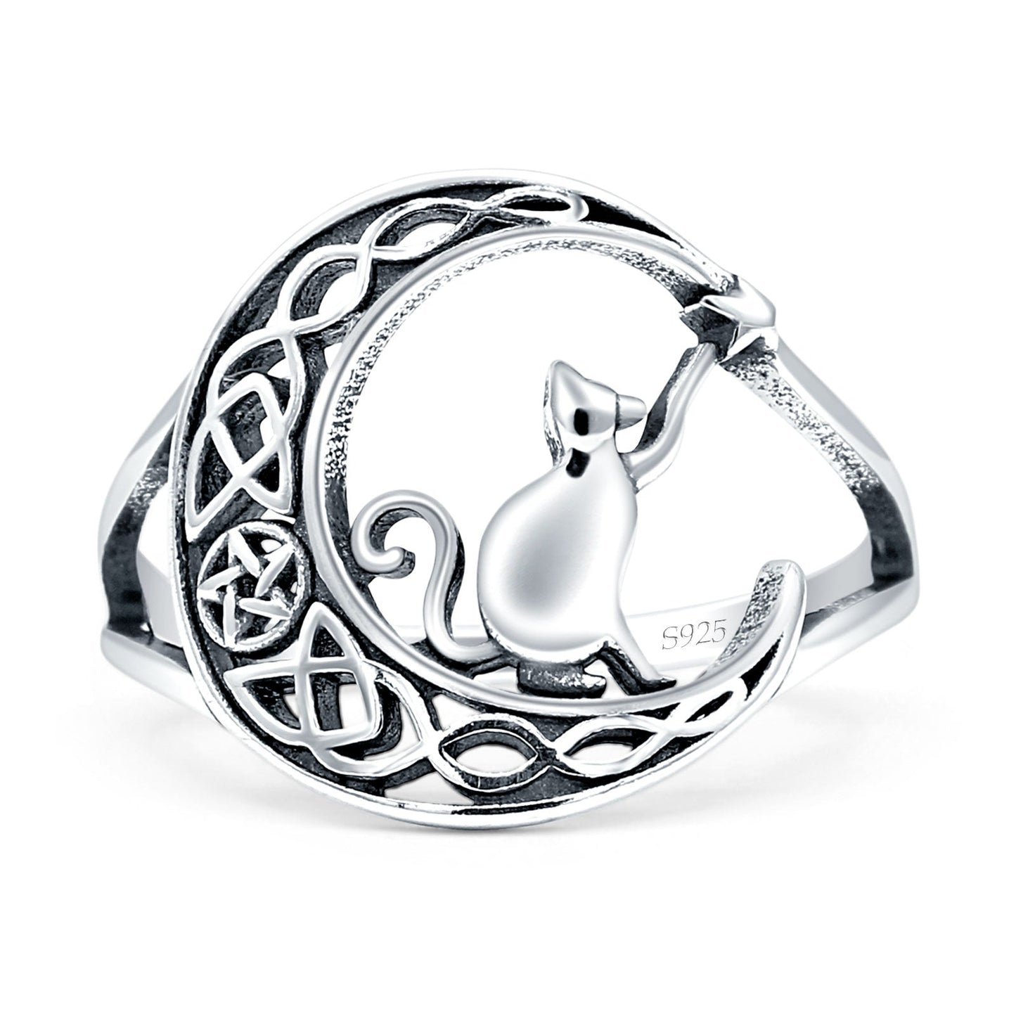 Cat On Moon Ring
