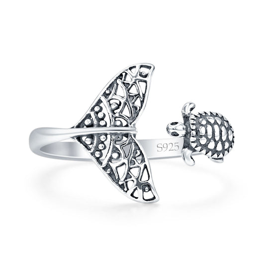 Whale Tail & Sea Turtle Ring