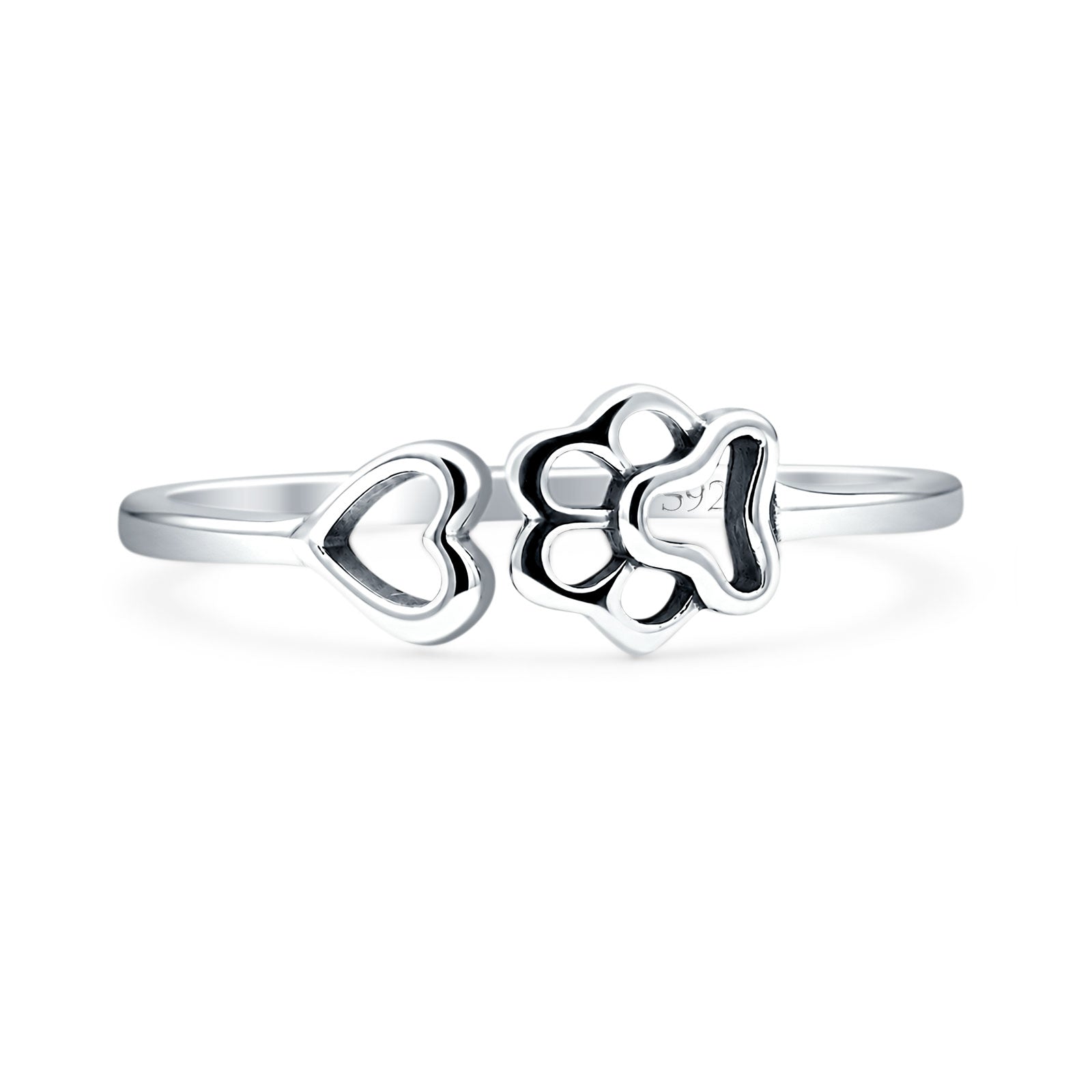 Paw Print Heart Ring