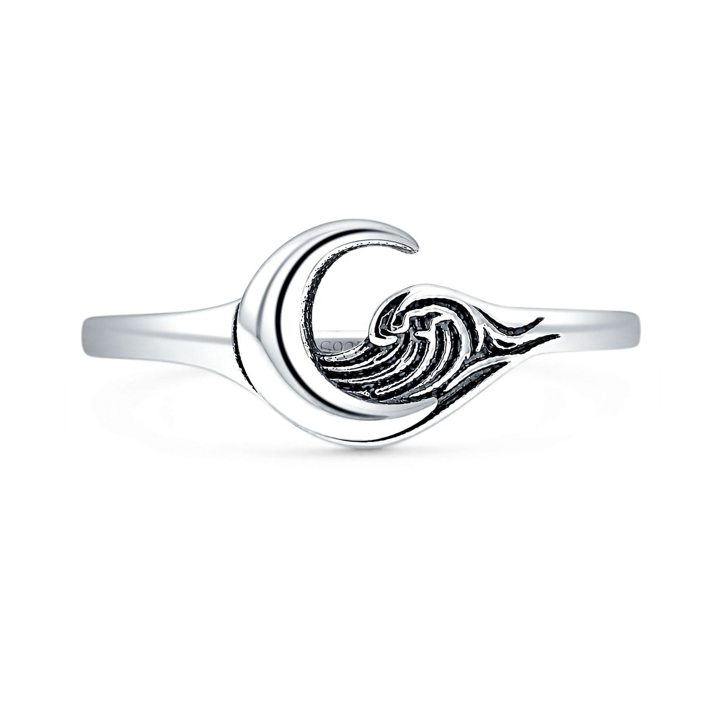 Ocean Wave Moon Ring