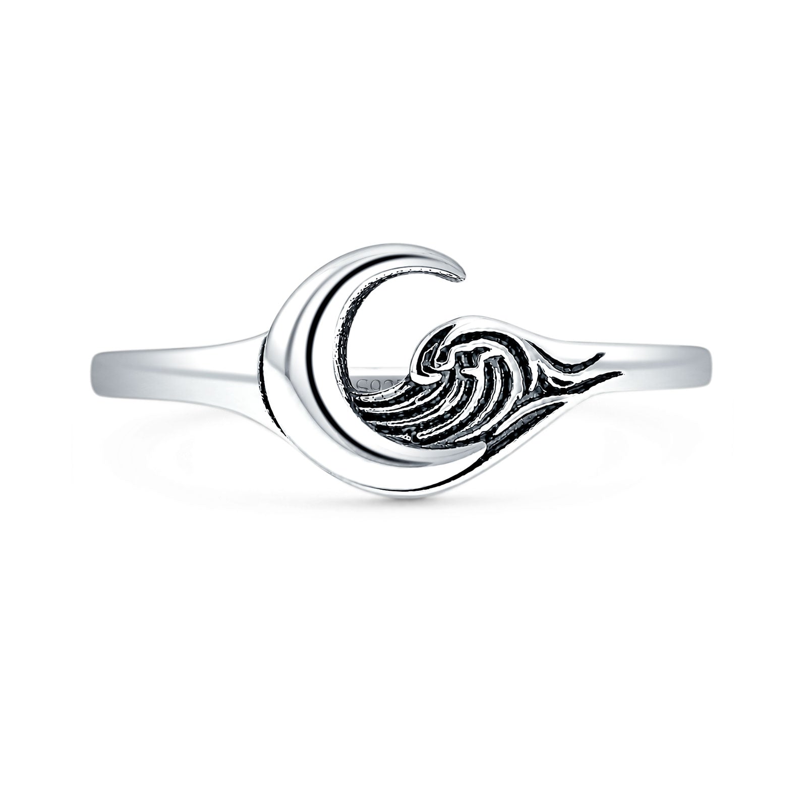 Ocean Wave Moon Ring
