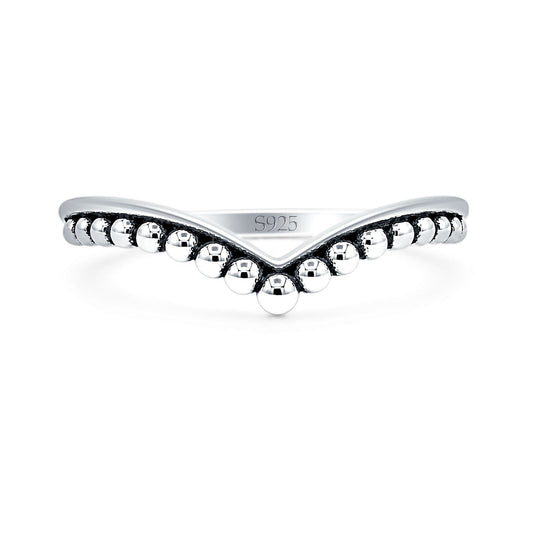 V Shape Beaded Ring