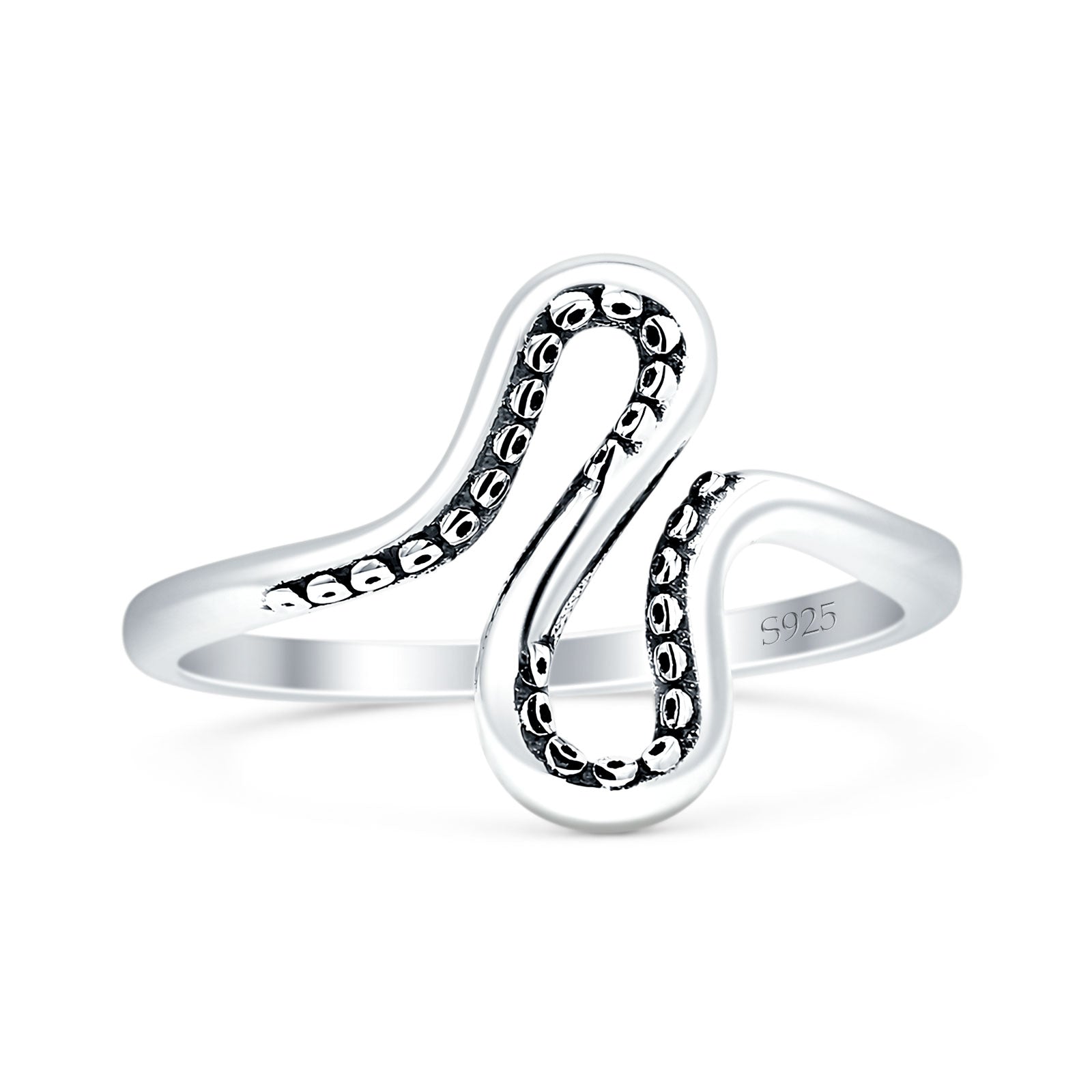 Oxidized Octopus Tentacles Ring