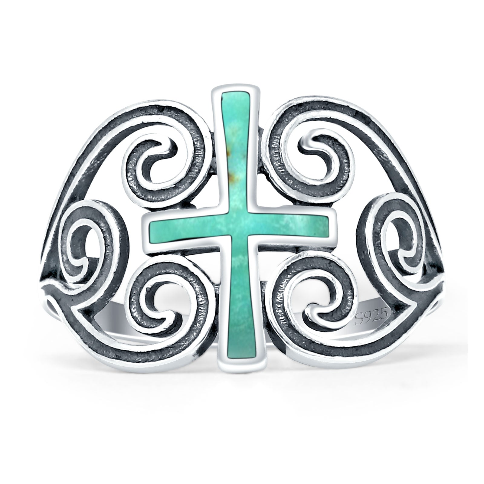 Cross Heart Swirl Ring