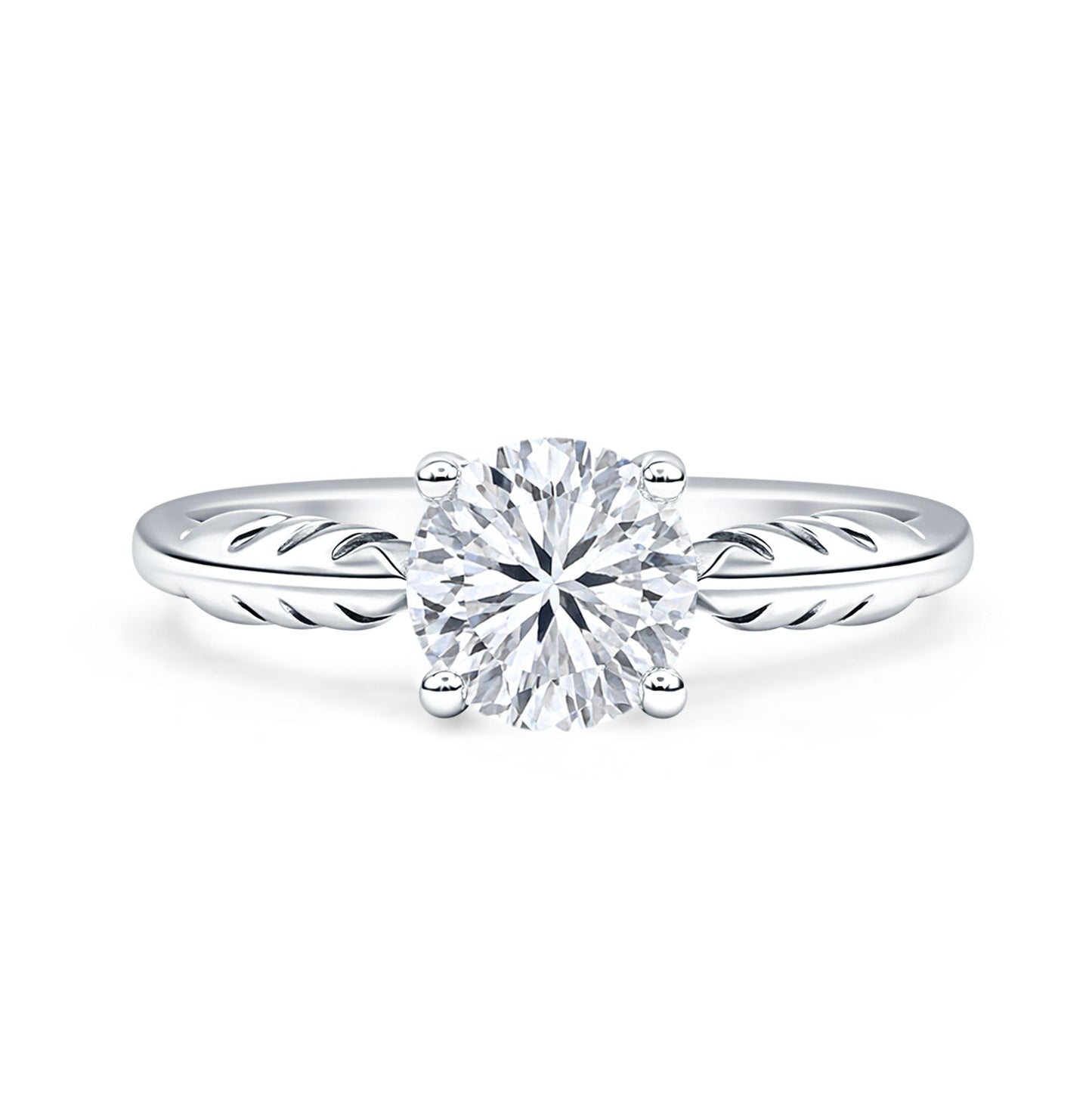 Leaf Solitaire Ring