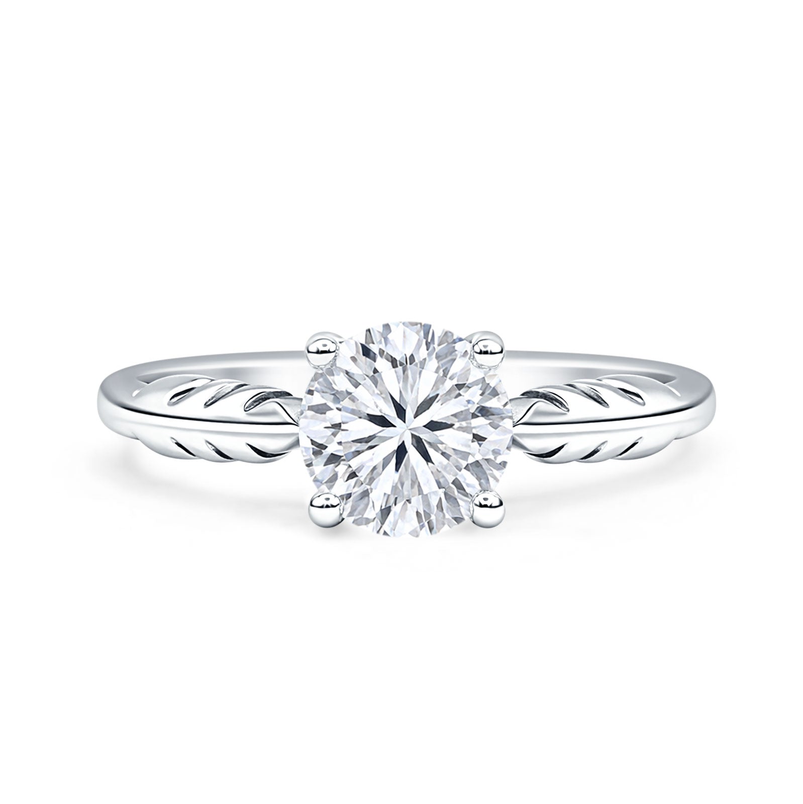Leaf Solitaire Ring