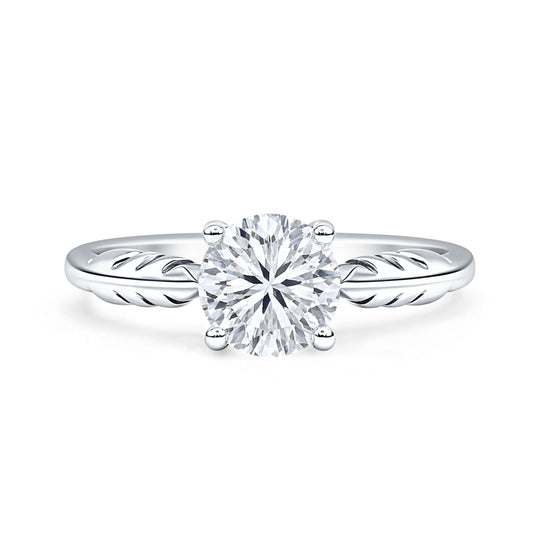 Leaf Solitaire Ring