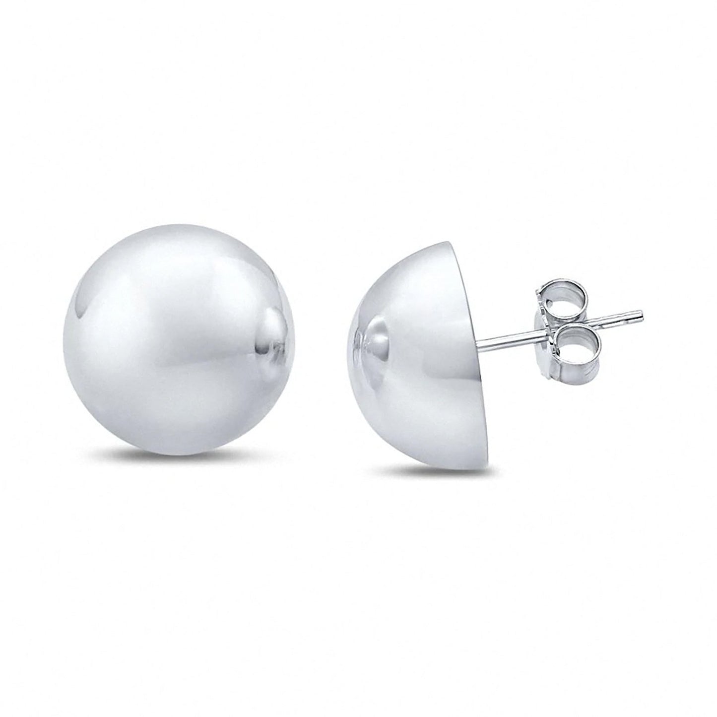 Half Ball Stud Earrings Round