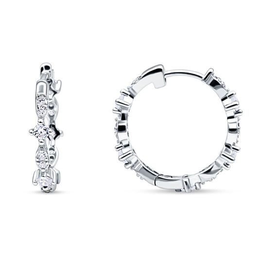 Huggie Hoop Earrings Cubic Zirconia