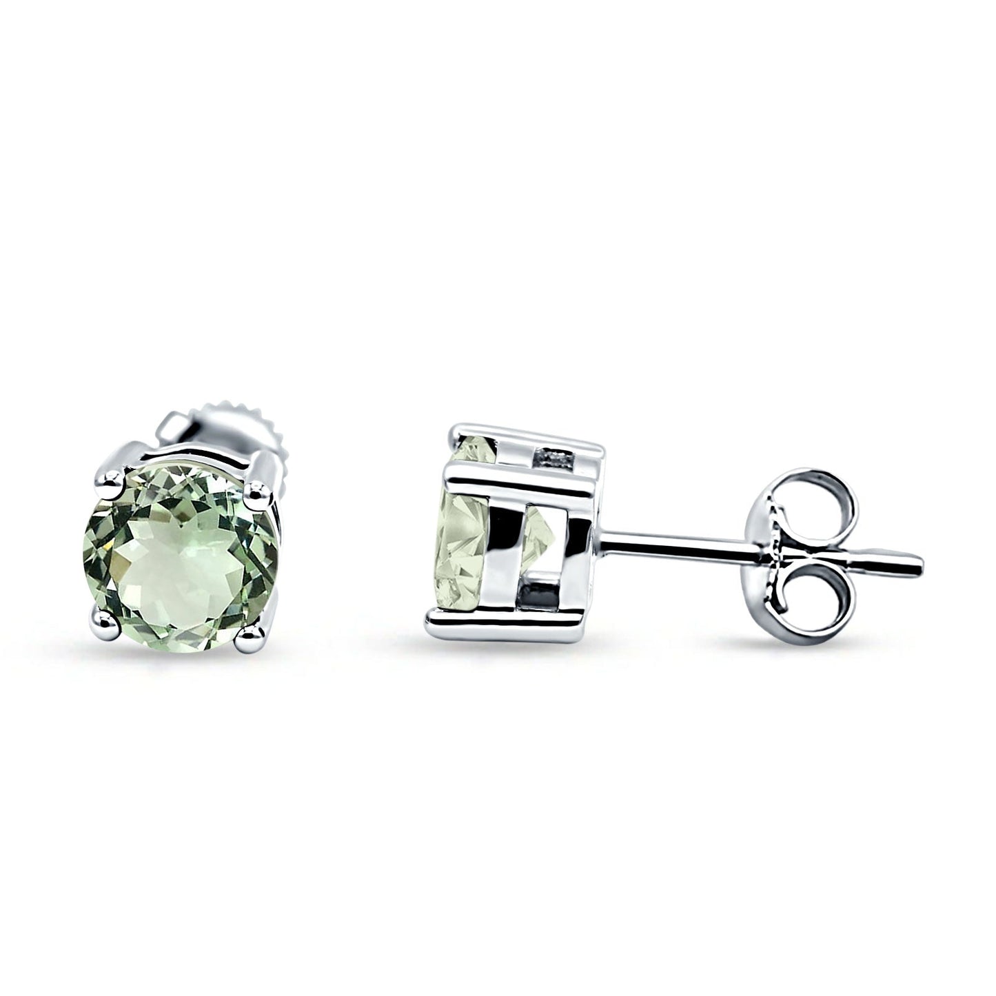 Solitaire Stud Earring Natural Green Amethyst Prasiolite Wholesale