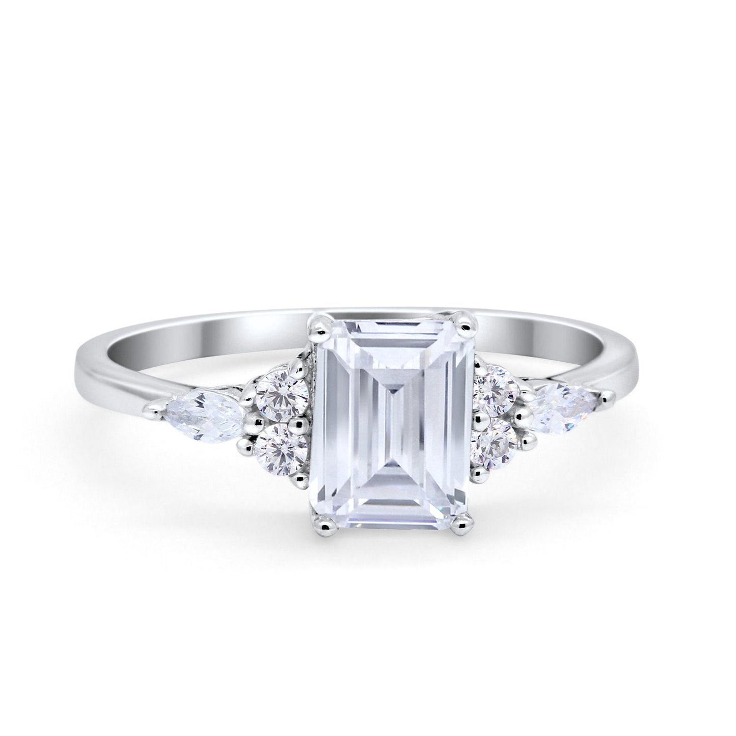 Art Deco Marquise Simulated Cubic Zirconia Wedding Ring