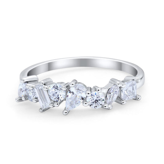 Art Deco Wedding Ring Baguette Eternity Simulated CZ