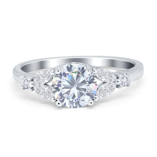 Art Deco Round Cubic Zirconia Engagement Ring