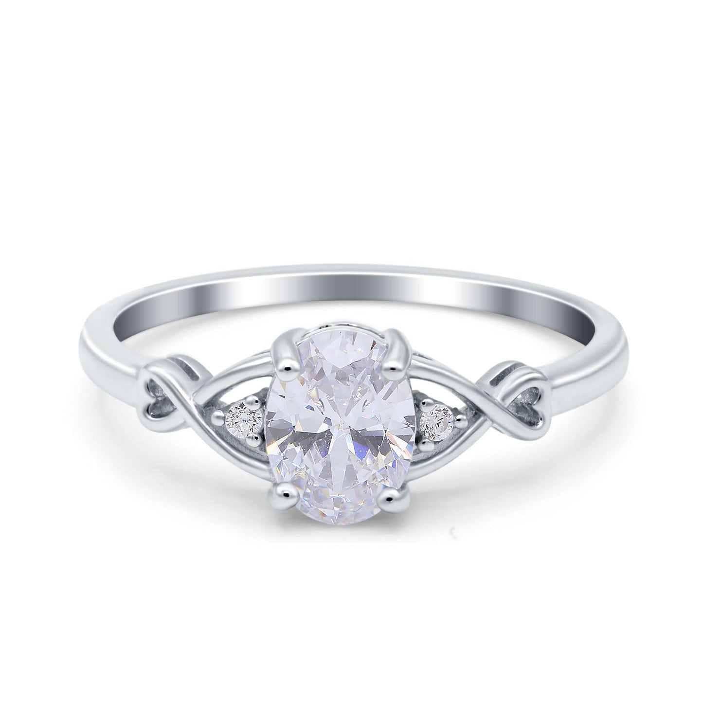 Oval Filigree Infinity Engagement Ring Simulated Cubic Zirconia