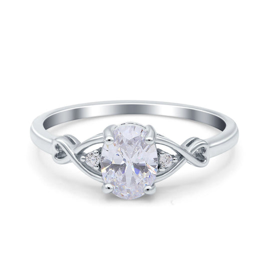 Oval Filigree Infinity Engagement Ring Simulated Cubic Zirconia