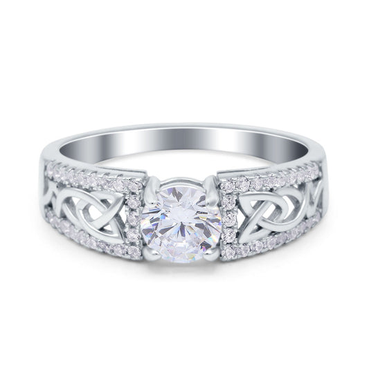 Split Celtic Engagement Ring Round Simulated CZ