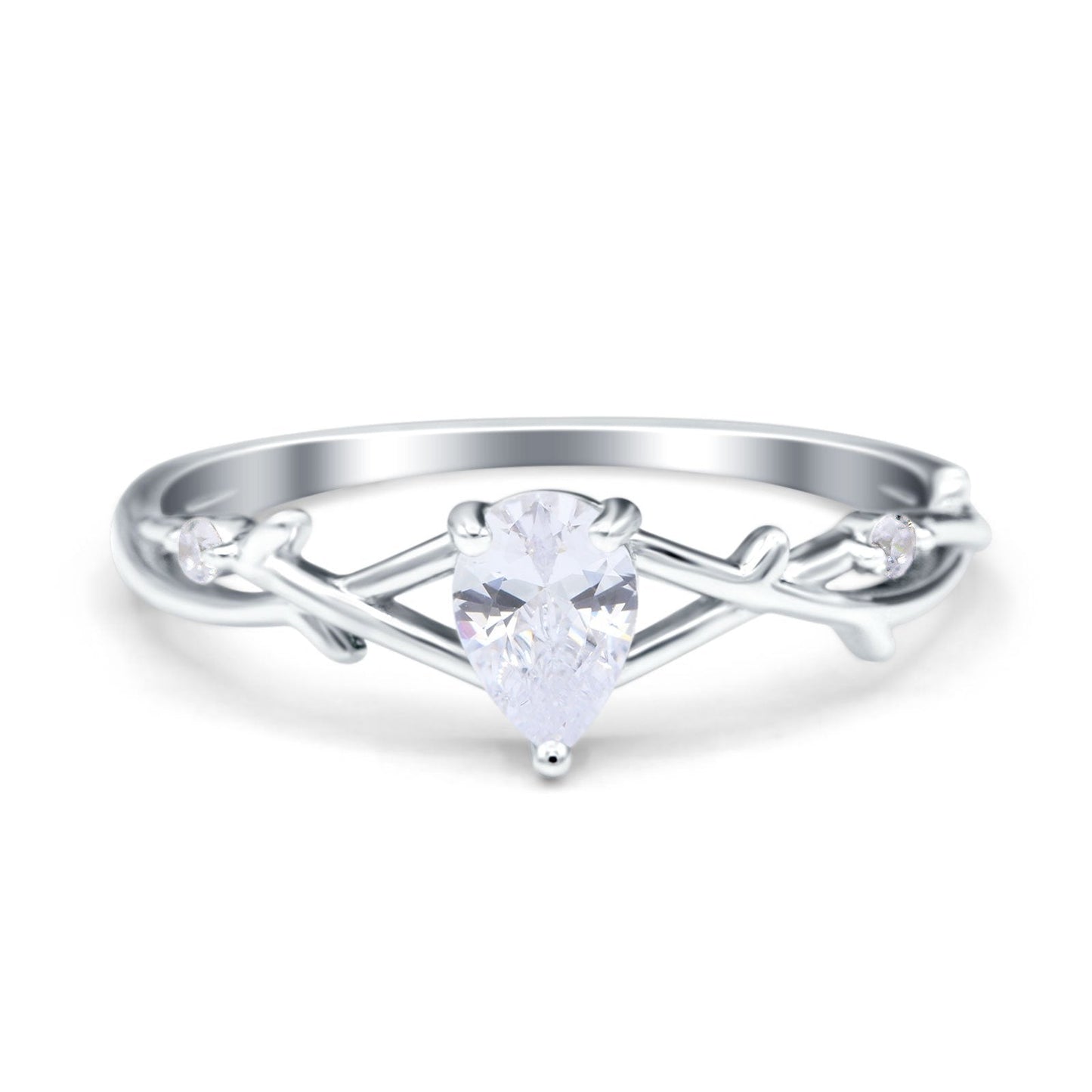 Infinity Pear Vintage Wedding Ring Simulated Cubic Zirconia