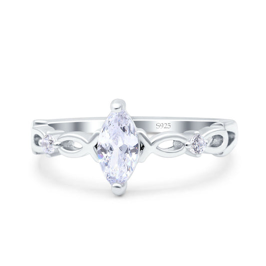 Marquise Wedding Ring Infinity Twisted Simulated Cubic Zirconia