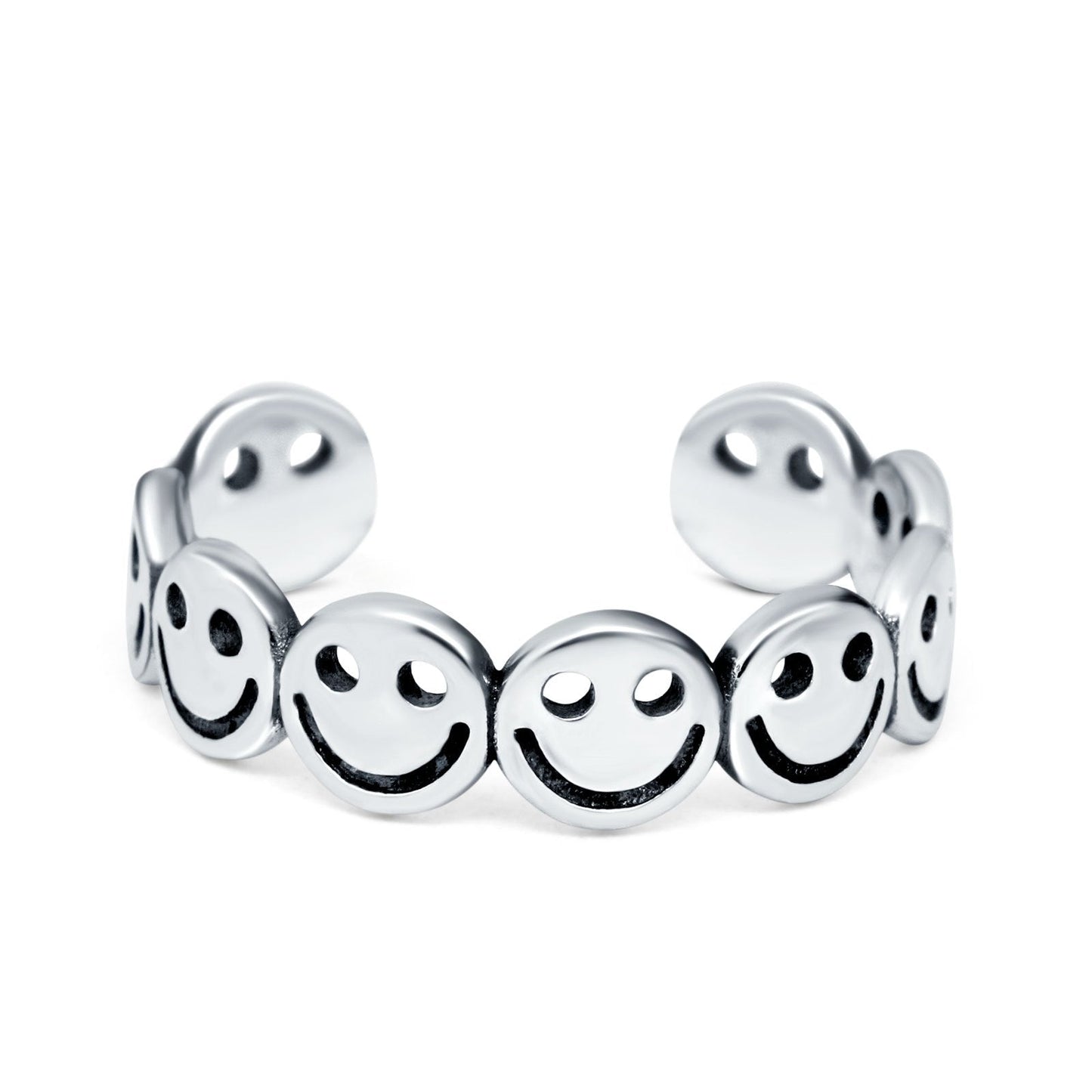 Smiley Face Toe Ring Adjustable Band (4mm)