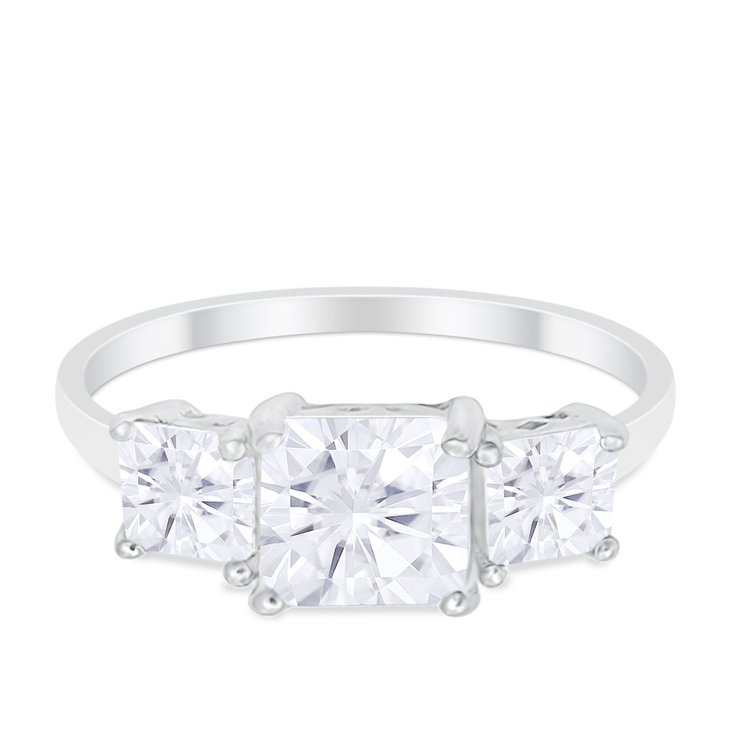 Princess Cut Engagement Ring Simulated Cubic Zirconia