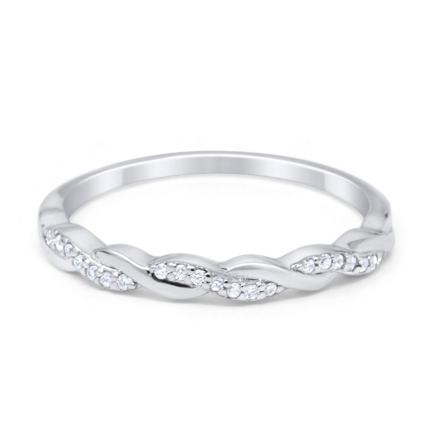 Half Eternity Infinity Twisted Band Rings Simulated CZ