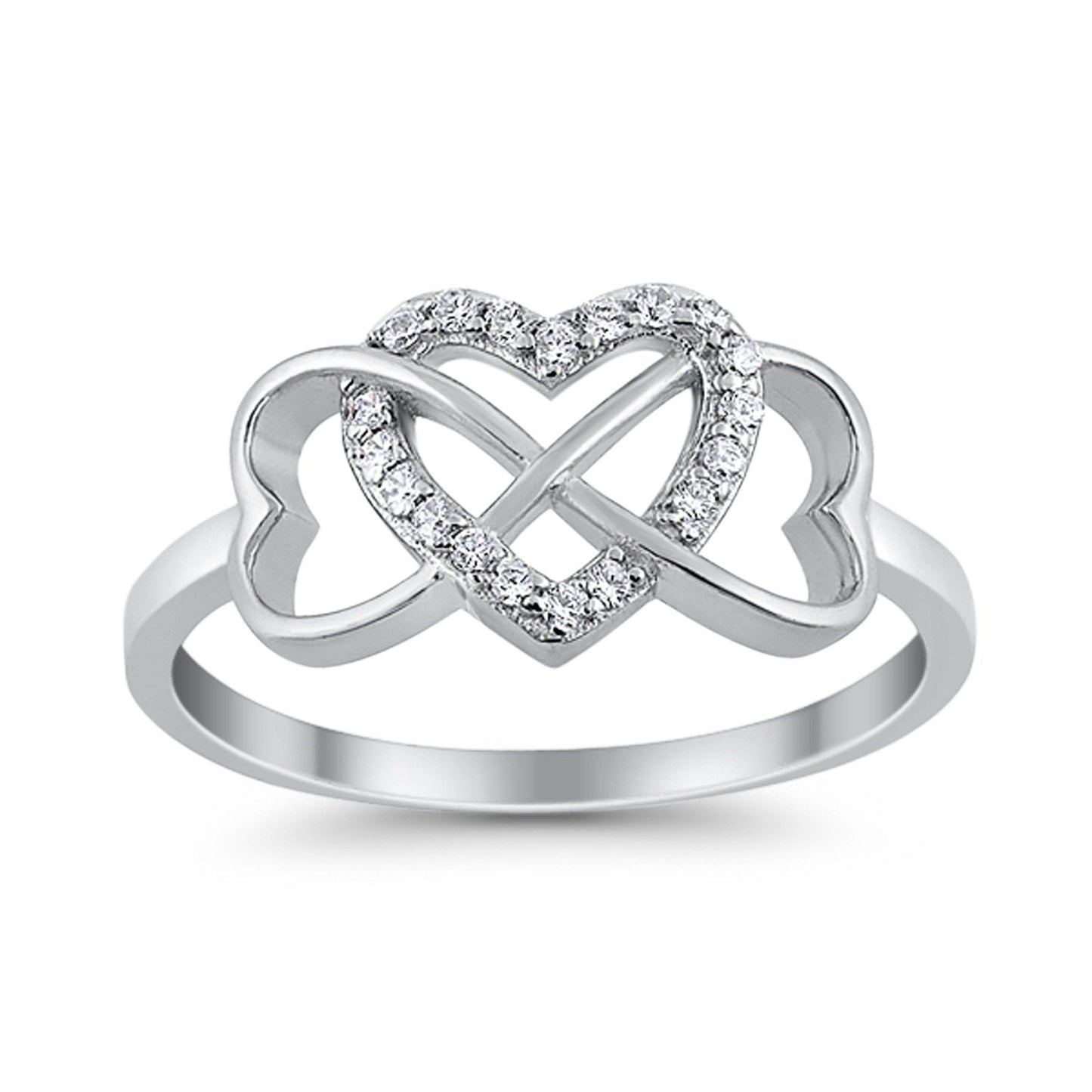 Infinity Heart Promise Eternity Ring Simulated CZ