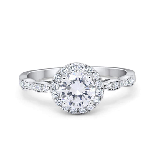 Art Deco Design Engagement Ring Simulated Cubic Zirconia