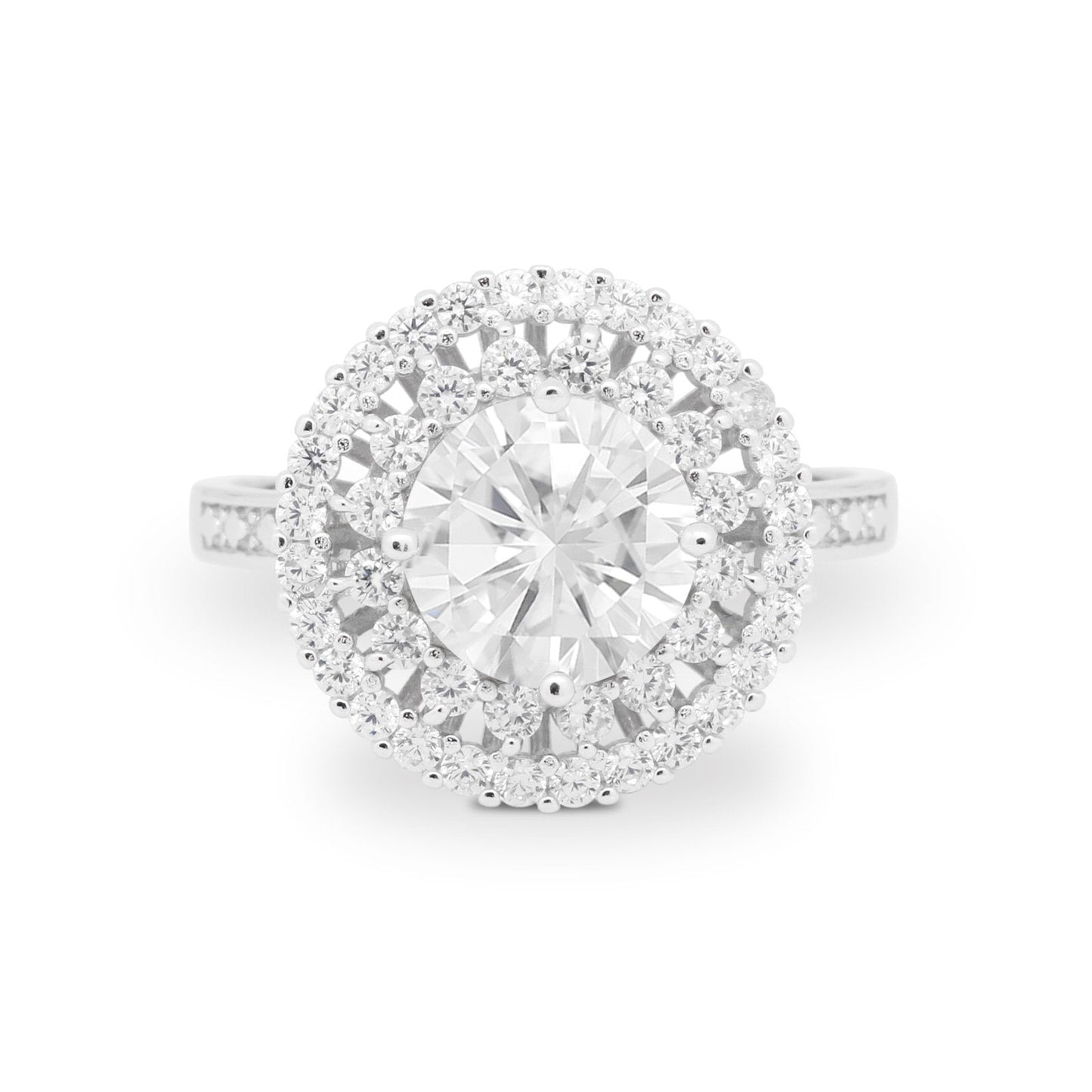 Cocktail Round Simulated CZ Wedding Ring