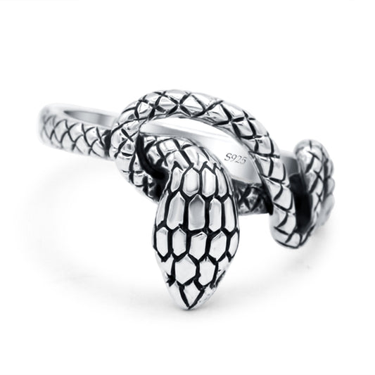 Snake Ring Oxidized Band (14mm)