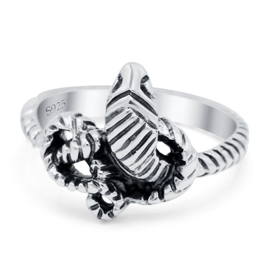 Snake Ring Oxidized Band (13mm)