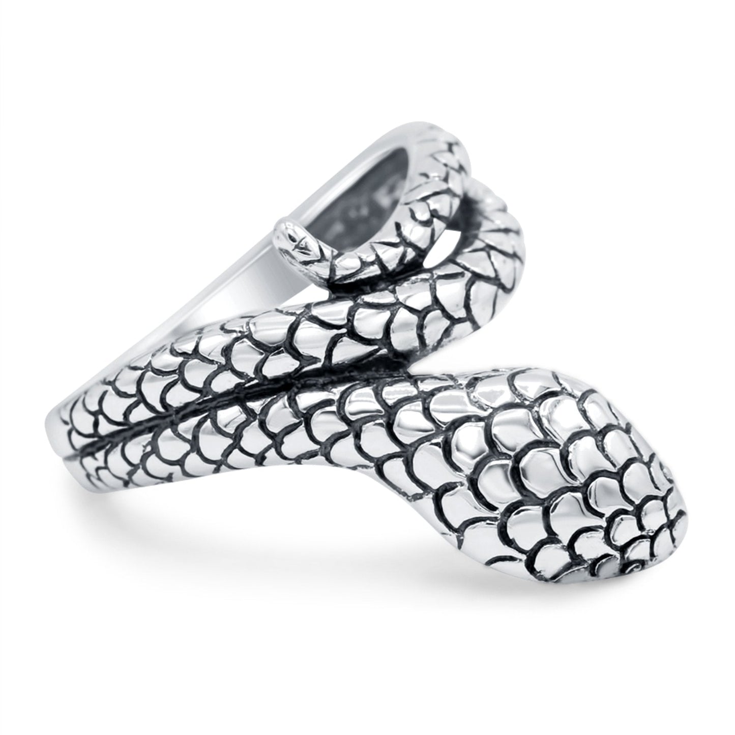 Snake Oxidized Band Thumb Ring (21mm)