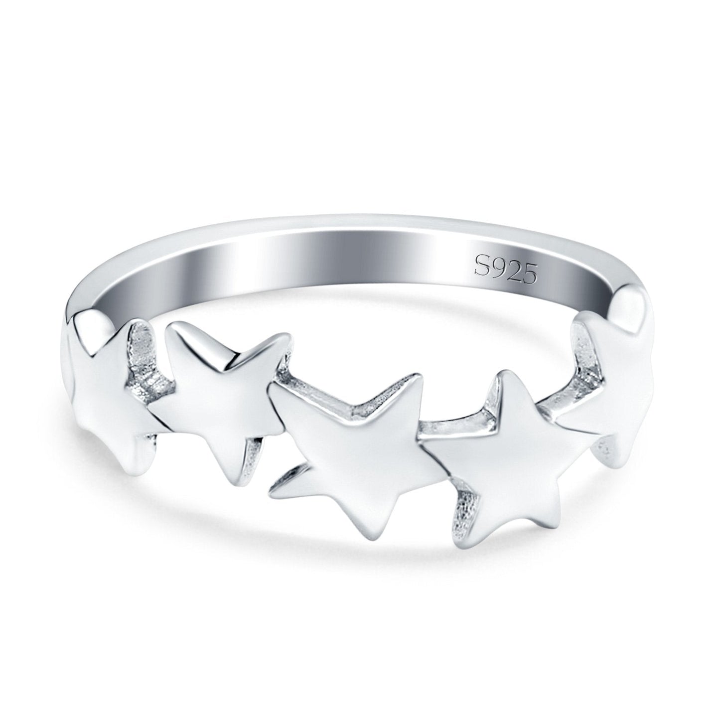 Stars Sideways Plain Ring Oxidized Band