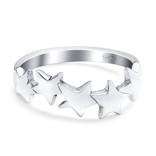 Stars Sideways Plain Ring Oxidized Band