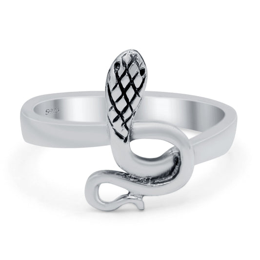 Snake Oxidized Band Thumb Ring (14mm)