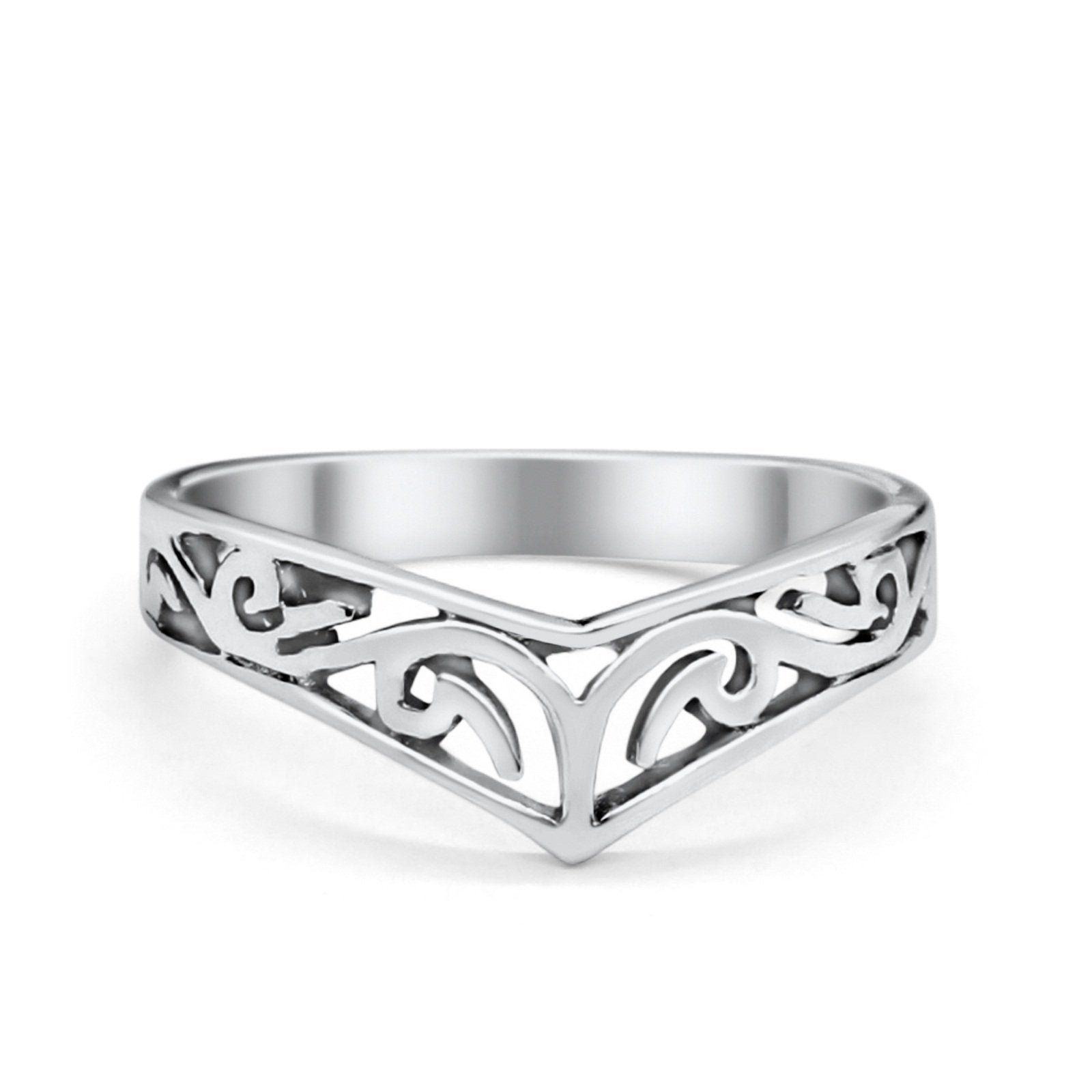 Filigree V-Shaped Ring