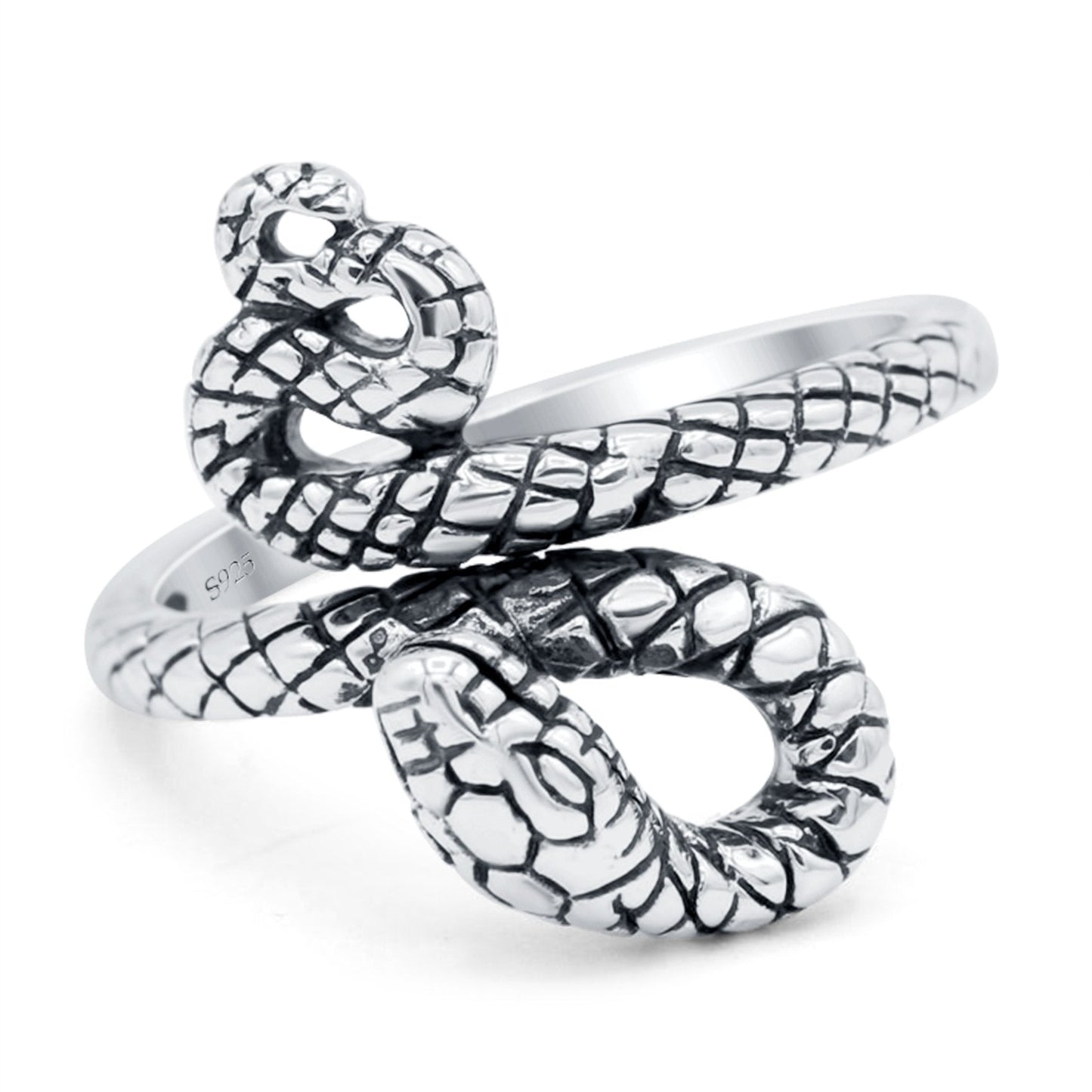 Snake Oxidized Band Thumb Ring (17mm)