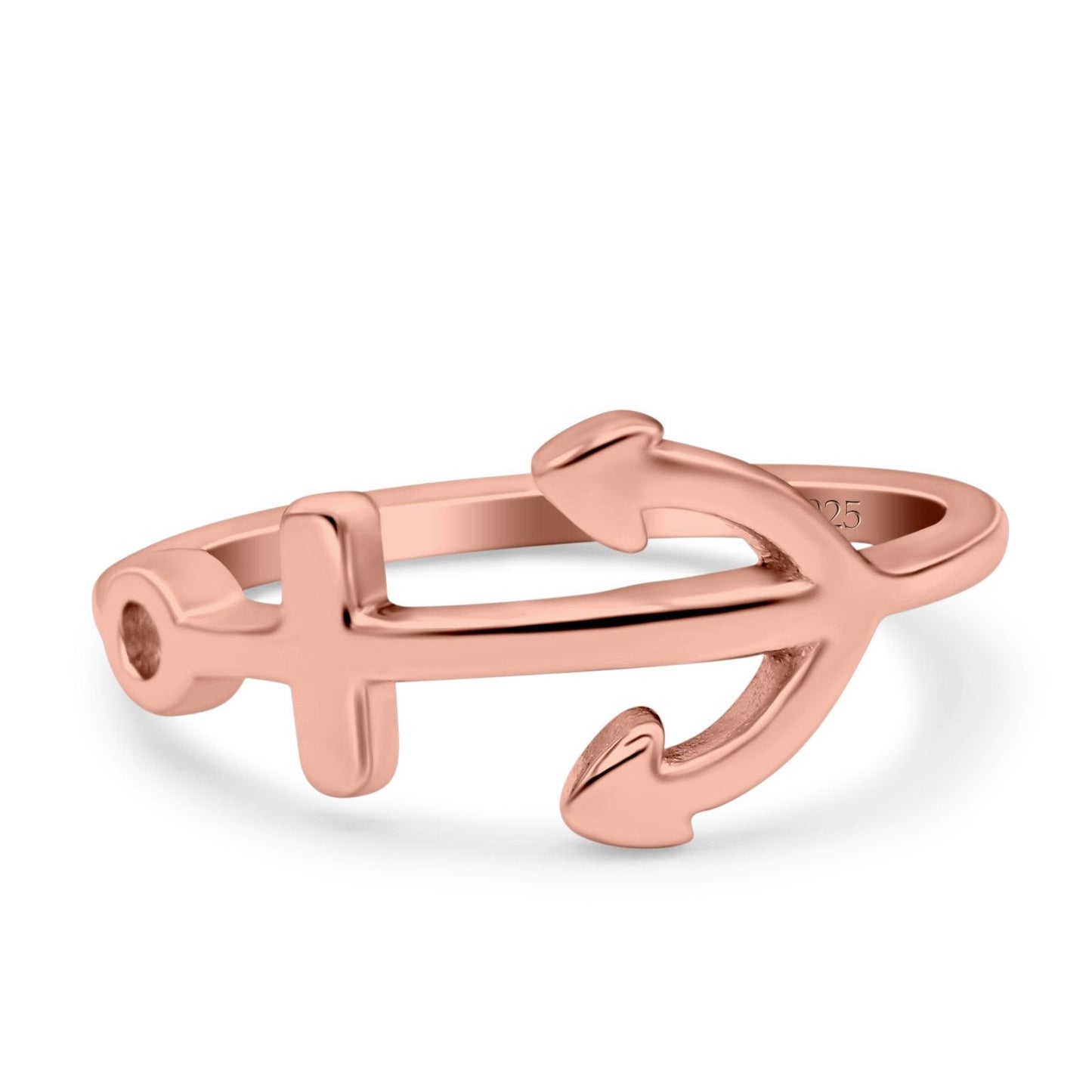 Anchor Band Rose Tone Thumb Ring (10mm)