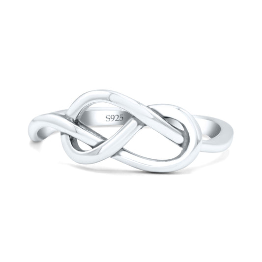 Plain Classical Celtic Love Knot Ring Oxidized Band Thumb Ring (8mm)
