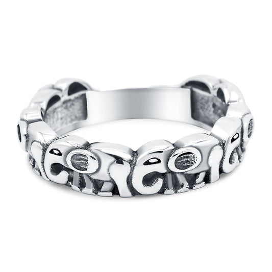 Elephants Ring Oxidized Band (5mm)