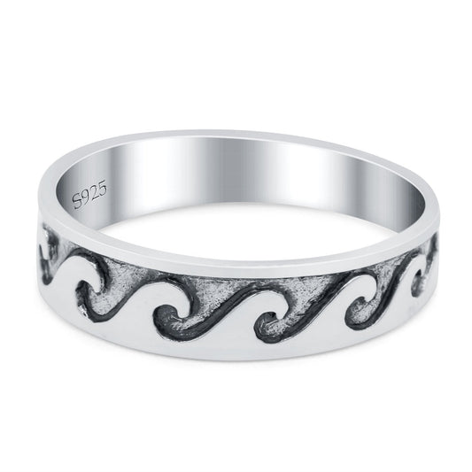 Braided Oxidized Band Thumb Ring (5mm)