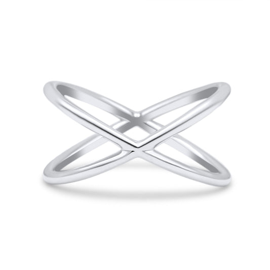 Infinity Plain X Crisscross Ring Band  9mm(0.35)