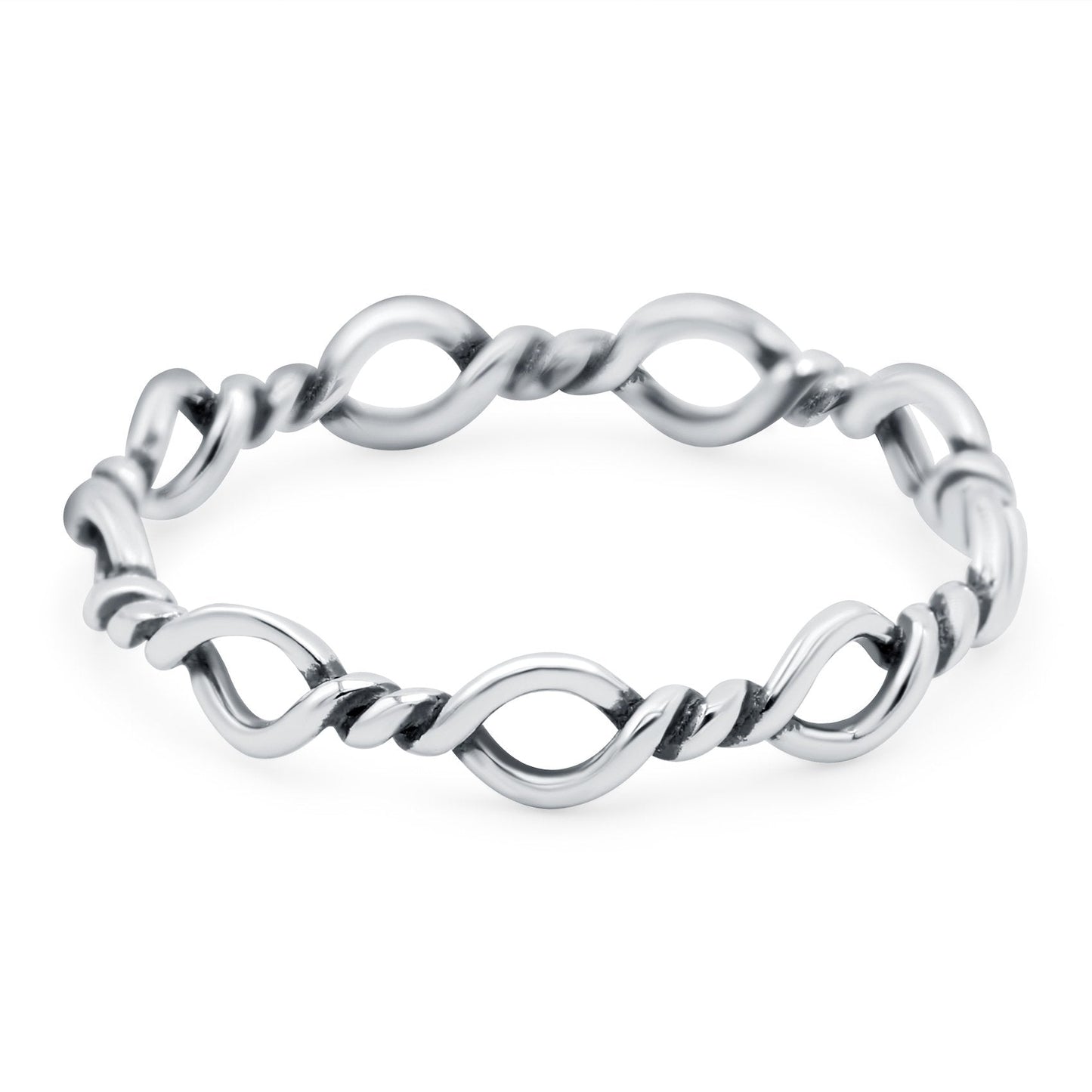 Rope Oxidized Band Thumb Ring (4mm)