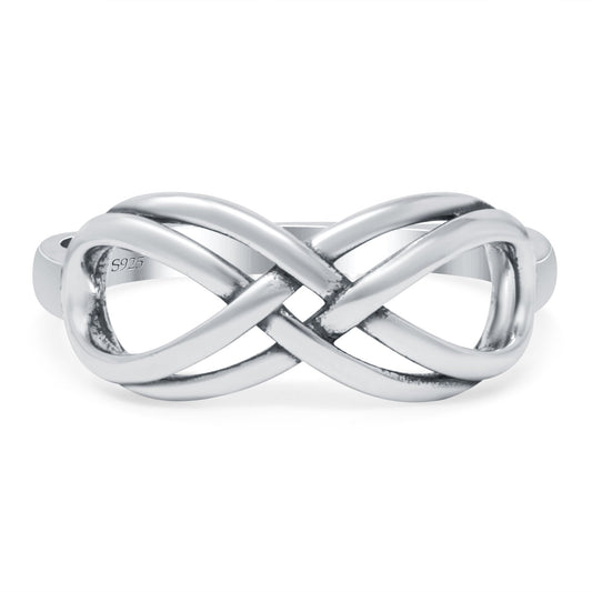 Infinity Band Oxidized Ring  (8mm)