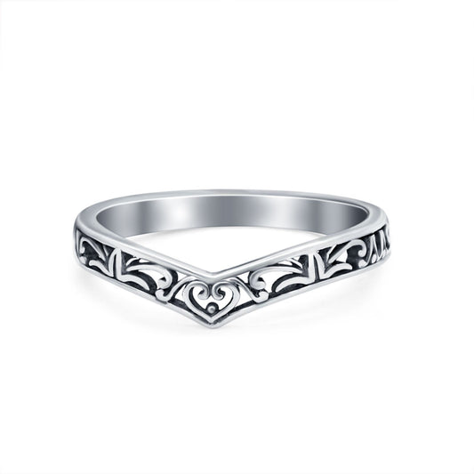 Filigree V Band Ring