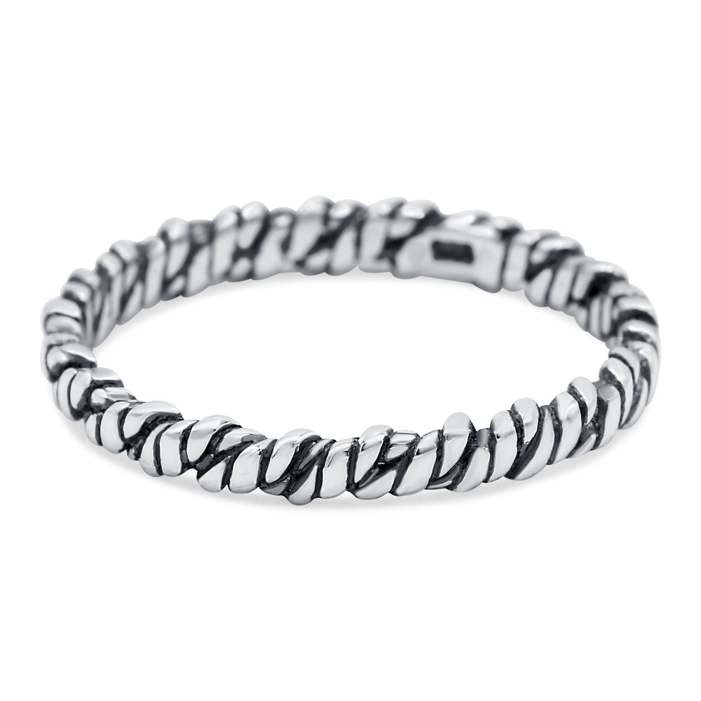 Thin Knot Oxidized Band Thumb Ring (2mm)