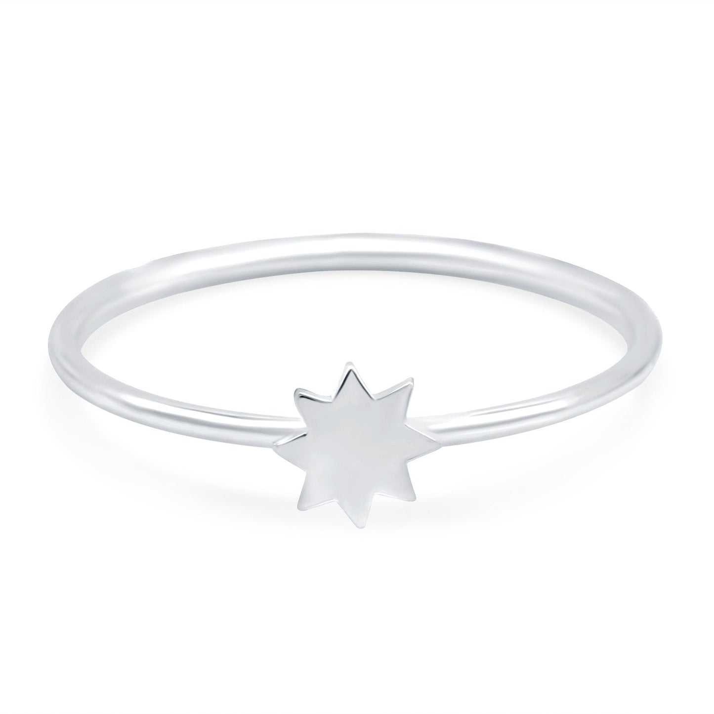 Star Oxidized Band Thumb Ring (4mm)